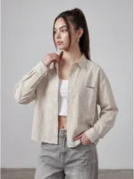 Рубашка укороченная в клетку — изображение 9